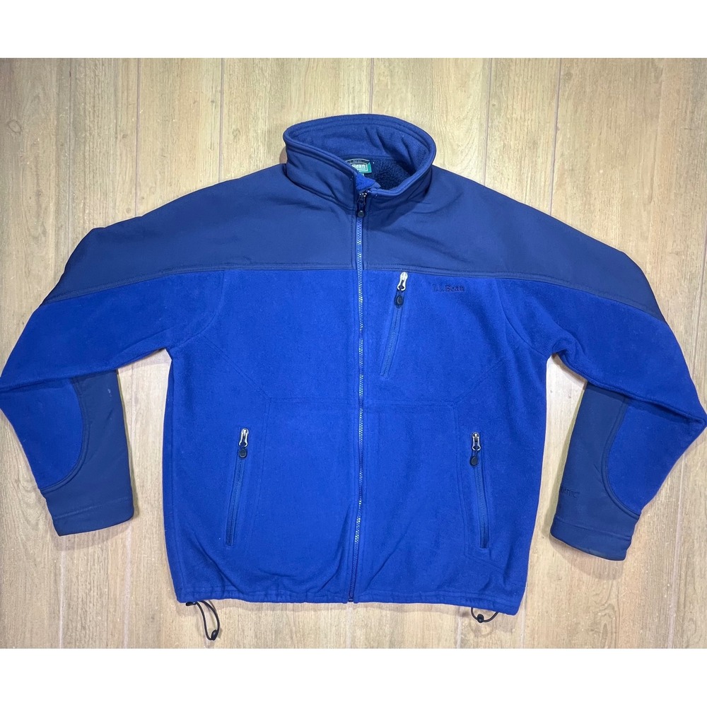 LL Bean‎ Mens Thinsulate Flex Full Zip Fleece Jacket Blue 270353 Large Regular